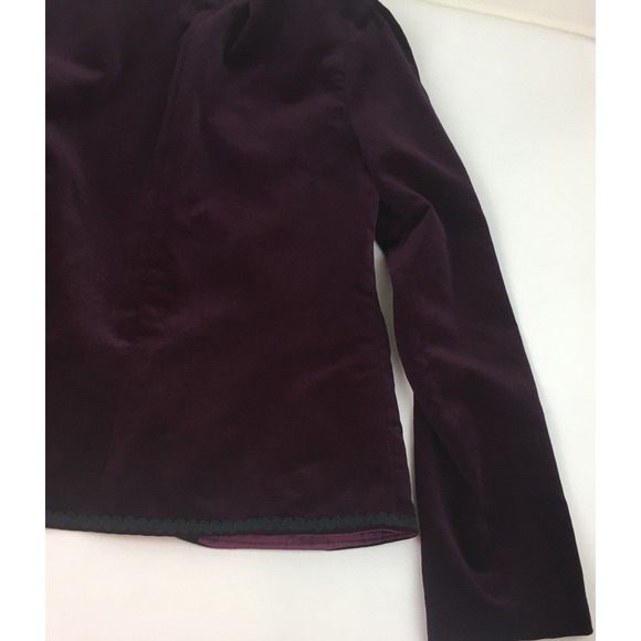 renaissance Ren Faire Womens Velvet jacket lined Size 8 Plum Black Boho - Picture 8 of 16